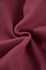 Burgundy Colorblock Polka Dot Contrast Trim Oversized Sweatshirt