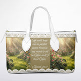 Christian Tote Bag with Isaiah 26:3 | Faith Handbag for Women