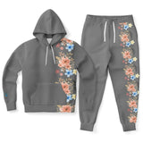 Grey Floral Women's Jogger Set