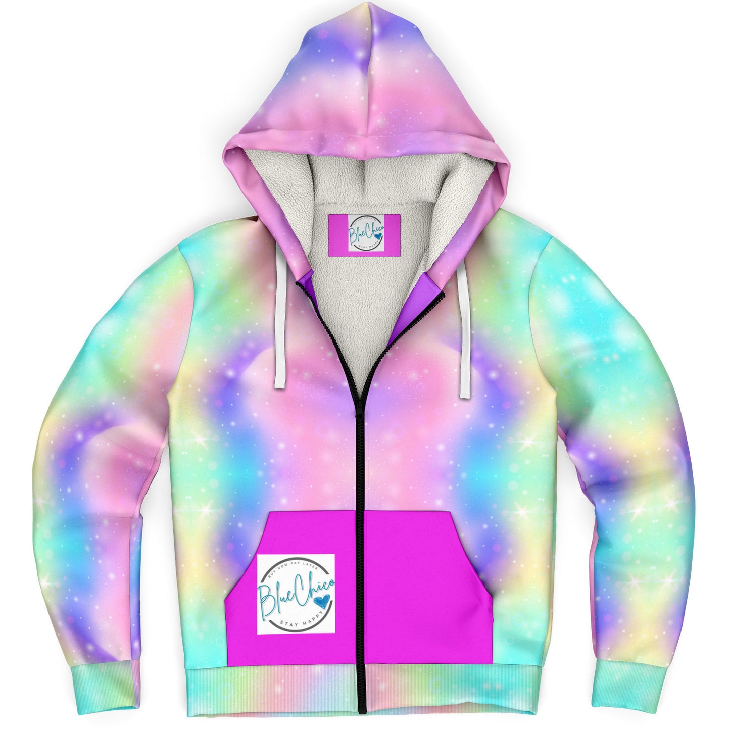 Rainbow Fizzles  MIcroFleece Zip Up Youth Coat (Husky Fit)