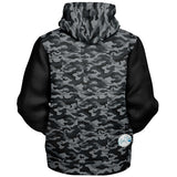Classic Black Camo UNISEX Zip Up Youth Coat (Husky Fit)