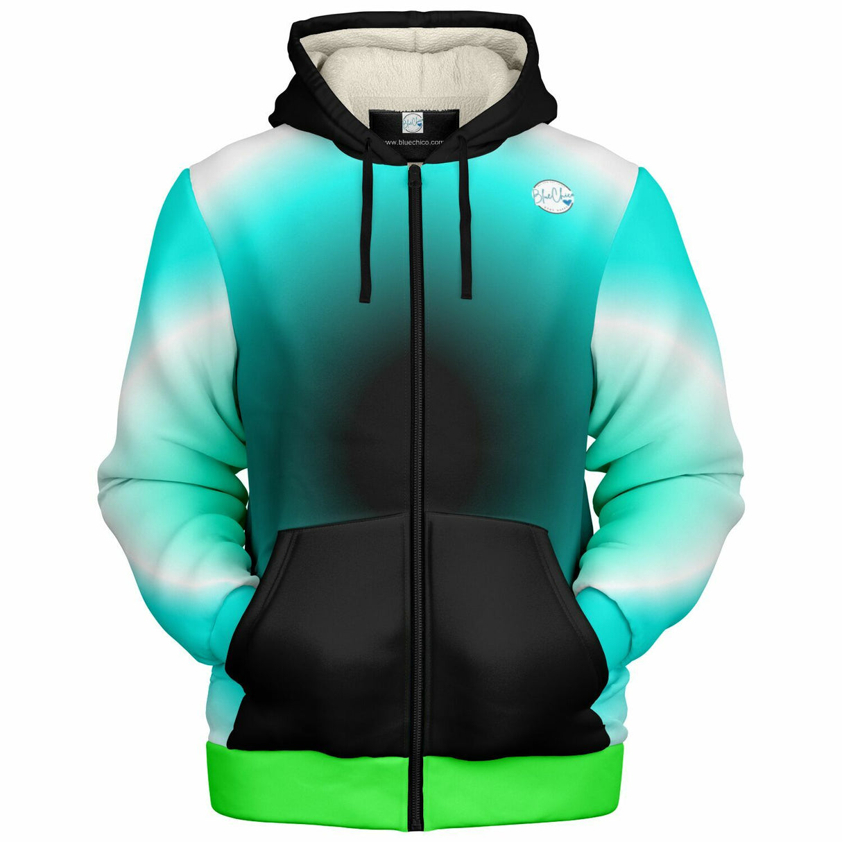 Sea Turtle Aqua UNISEX Zip Up Youth Coat (Husky Fit)