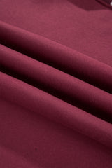 Burgundy Colorblock Polka Dot Contrast Trim Oversized Sweatshirt