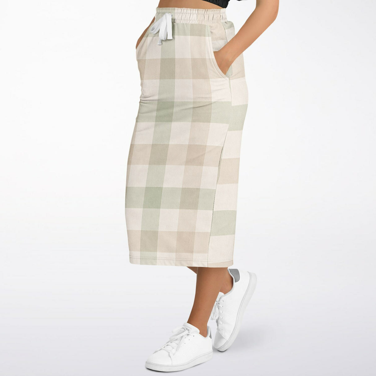 Springtime Plaid Modest Maxi Skirt – Ultra-Soft Long Skirt with Pockets (Machine Washable)