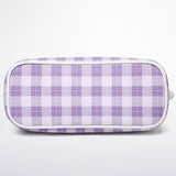 Blush Garden™ Leather Tote – Soft Purple Pink Plaid Purse | Feminine Spring Handbag | Girly Plaid Tote for Women