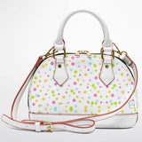 Polky Chic™ Dome Satchel Handbag – Small Polka Dot Purse for Women | Mini Top Handle Handbag | Trendy Compact Designer-Inspired Bag