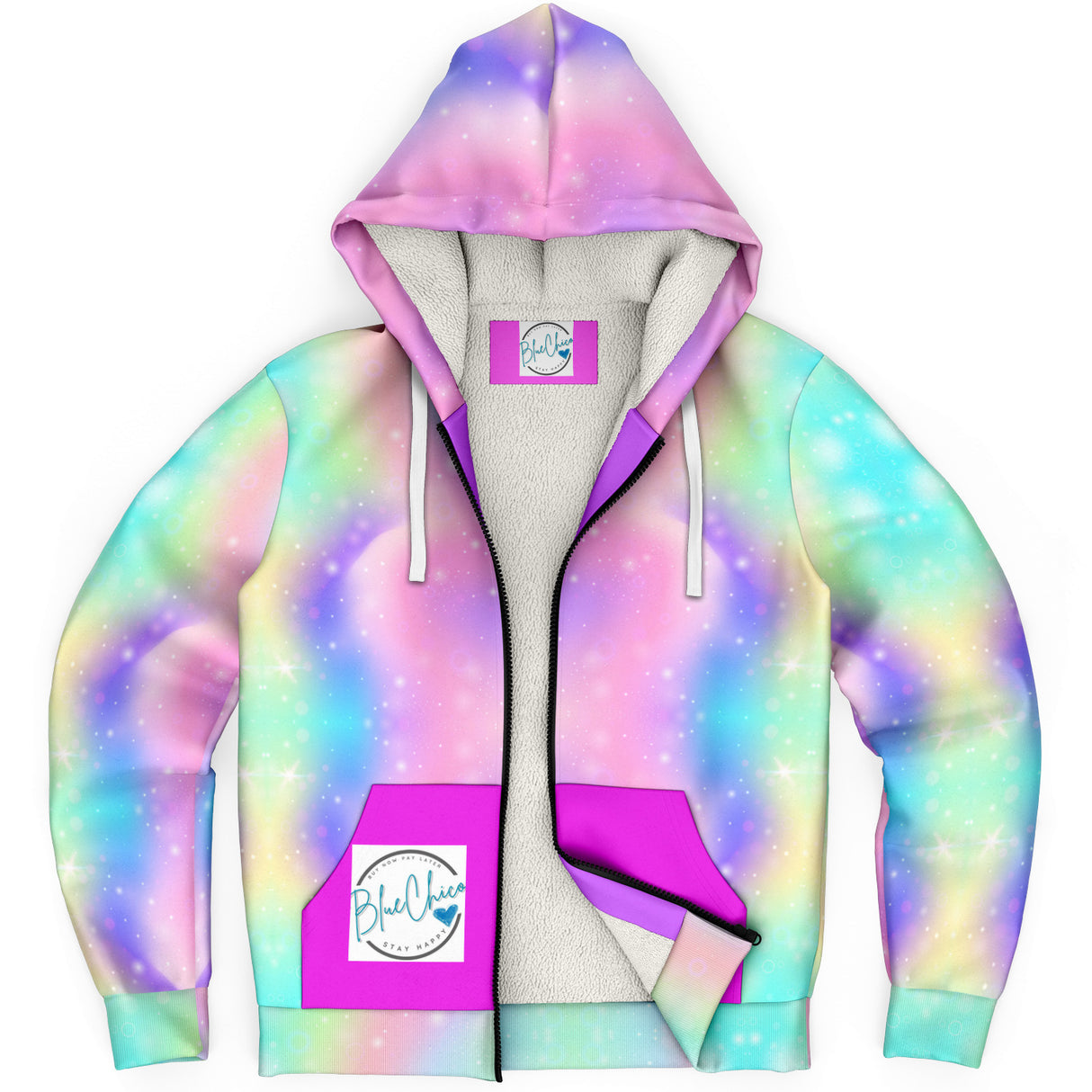 Rainbow Fizzles  MIcroFleece Zip Up Youth Coat (Husky Fit) 