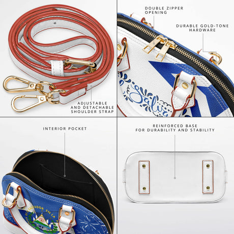 El Salvador Heritage™ Dome Satchel – Authentic Salvadoran Handbag | Artisan-Inspired Cartera | Bolsas Elegantes de El Salvador