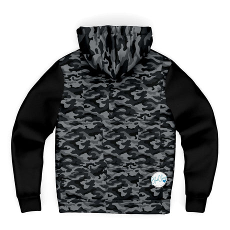Classic Black Camo UNISEX Zip Up Youth Coat (Husky Fit)