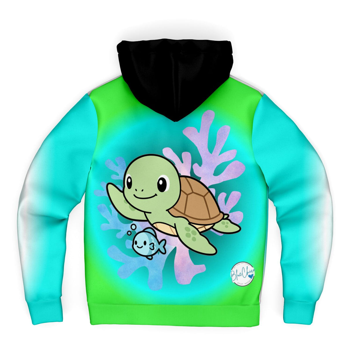Sea Turtle Aqua UNISEX Zip Up Youth Coat (Husky Fit)