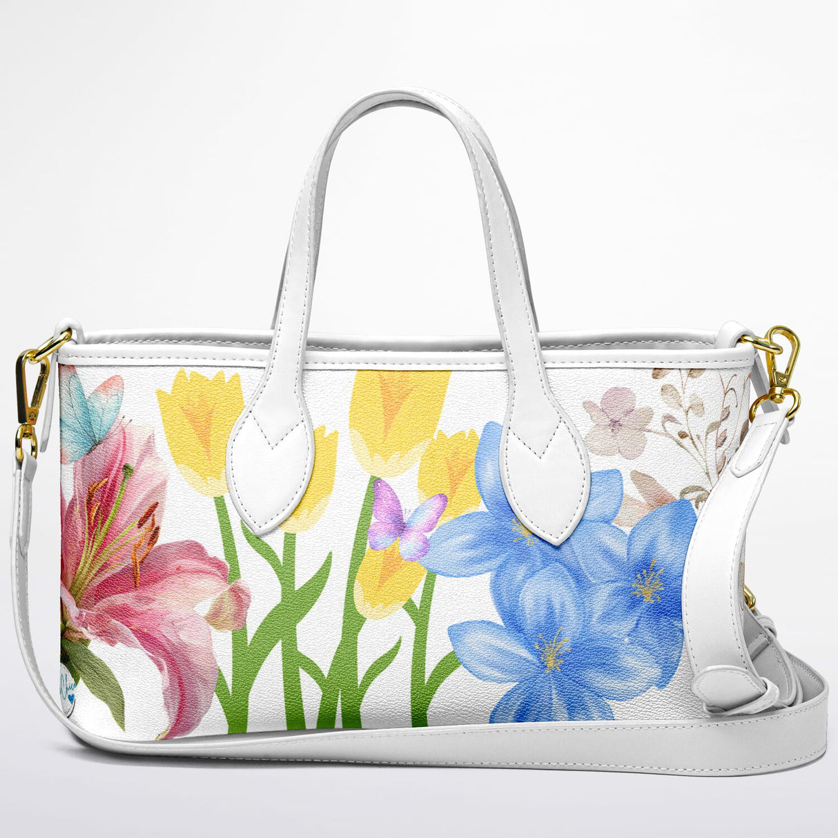 Lily of the Valley Christian Floral Leather Tote Bag