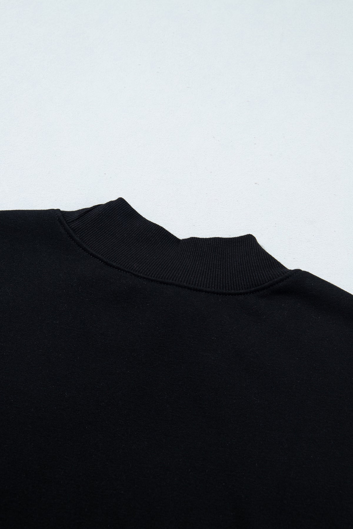Gray Solid Color Oversized Mock Neck Sweatshirt