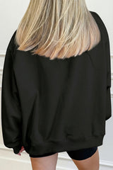 Gray Solid Color Oversized Mock Neck Sweatshirt
