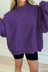 Gray Solid Color Oversized Mock Neck Sweatshirt