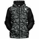 Classic Black Camo UNISEX Zip Up Youth Coat (Husky Fit)