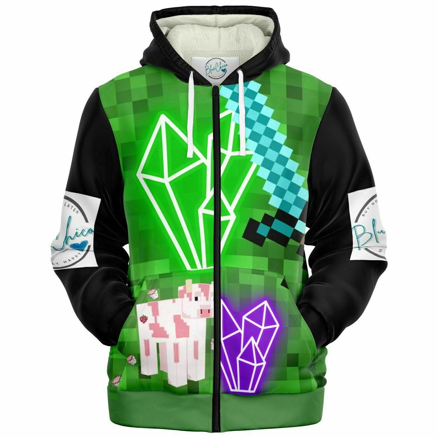 Blocky Craft MIcroFleece Zip Up Coat (Husky Fit)