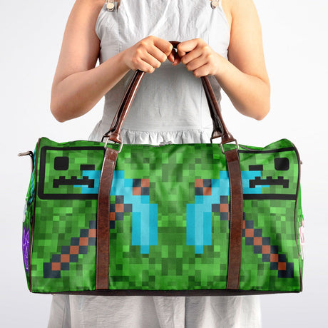 🧱 The Blocky Traveler Duffel Bag (Minecraft-Inspired)