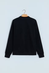 Gray Solid Color Oversized Mock Neck Sweatshirt