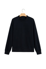 Gray Solid Color Oversized Mock Neck Sweatshirt