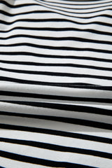 White Stripe Striped Colorblock V Neck Long Sleeve Shift Plus Size Blouse