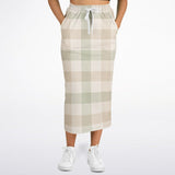 Springtime Plaid Modest Maxi Skirt – Ultra-Soft Long Skirt with Pockets (Machine Washable)