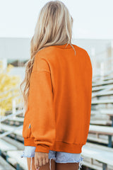 Coffee Oversize Drop Shoulder Reversible Mock Neck Sweatshirt