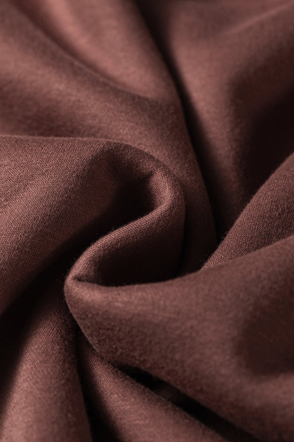 Coffee Oversize Drop Shoulder Reversible Mock Neck Sweatshirt