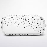 Retro Heiress™ Leather Tote – 90’s Black & White Polka Dot Purse | Vintage-Inspired Leather Handbag | Classic Chic Tote