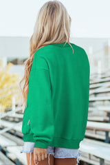 Coffee Oversize Drop Shoulder Reversible Mock Neck Sweatshirt
