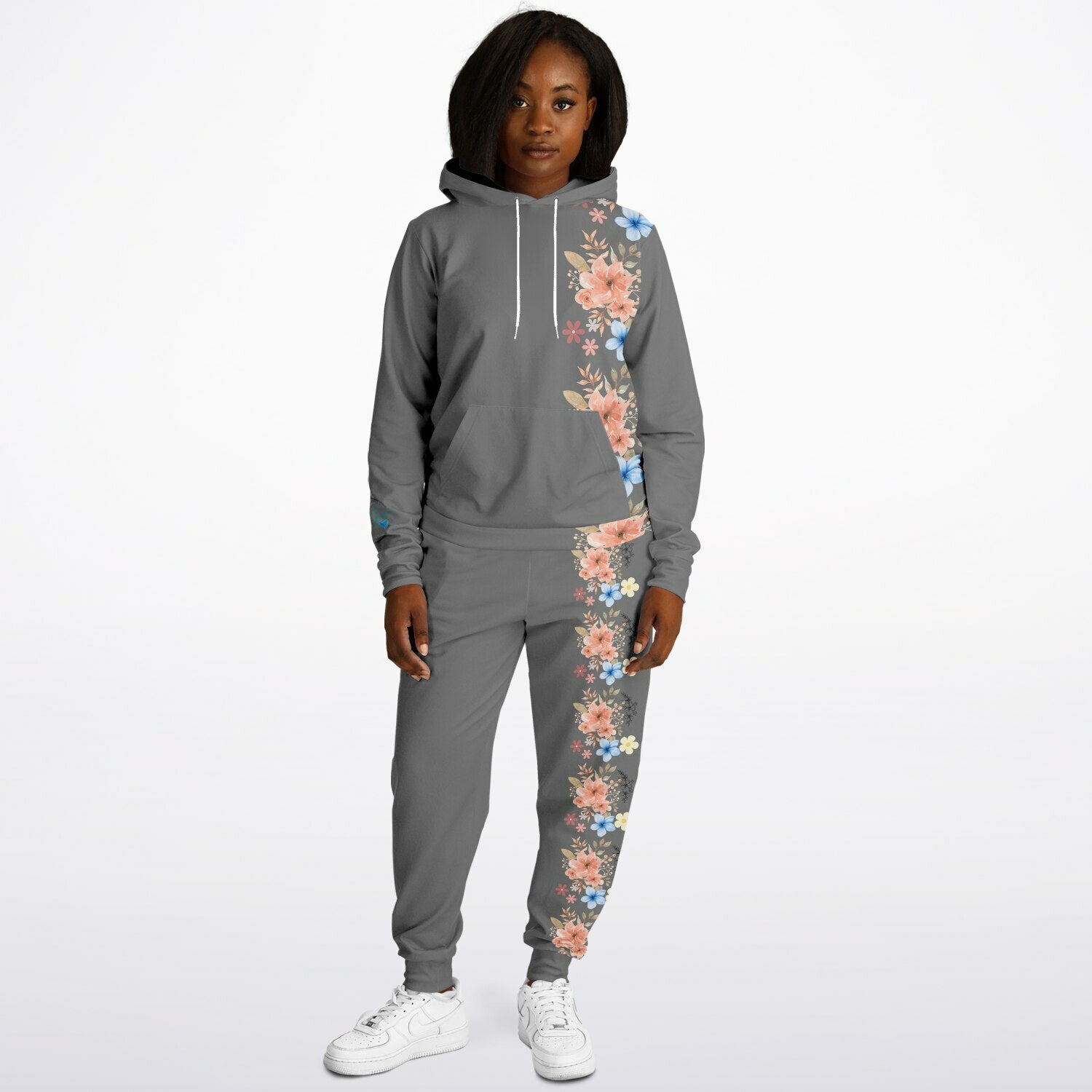 Grey Floral Women's Jogger Set