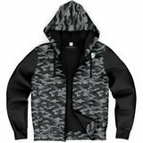 Classic Black Camo UNISEX Zip Up Youth Coat (Husky Fit)