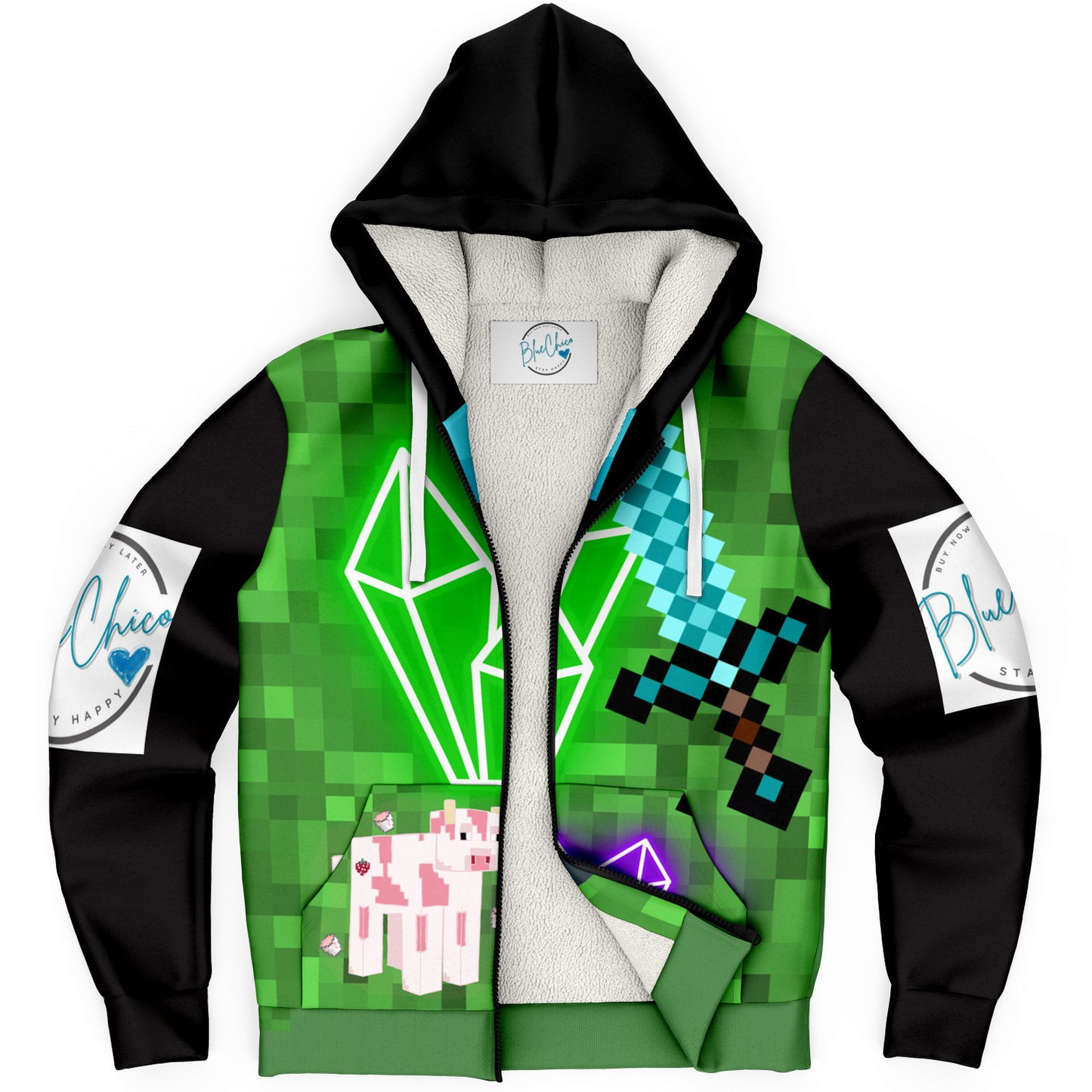 Blocky Craft MIcroFleece Zip Up Coat (Husky Fit)