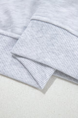 Gray Chenille Embroidered Rugby Bow Game Day Oversized Sweatshirt