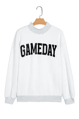Light Grey High Neck GAMEDAY/ FOOTBALL Double Side Printed Reversible Sweatshirt