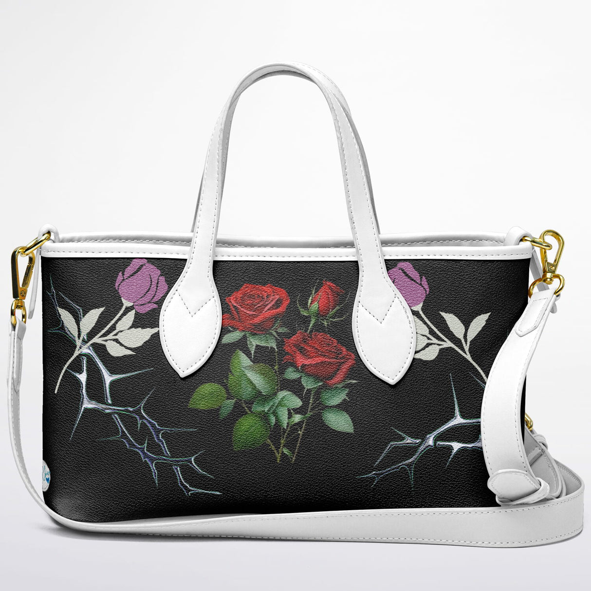 Isaiah 54:17 Christian Floral Leather Tote Bag