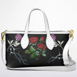 Isaiah 54:17 Christian Floral Leather Tote Bag