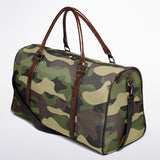 Green Camo Canvas Duffel Bag – Weekender & Gym Travel Bag | Durable Overnight Bag