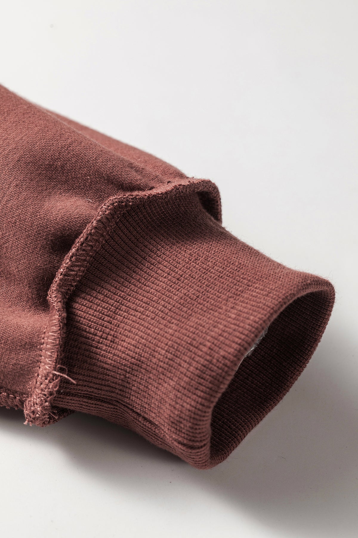 Coffee Oversize Drop Shoulder Reversible Mock Neck Sweatshirt