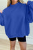 Gray Solid Color Oversized Mock Neck Sweatshirt