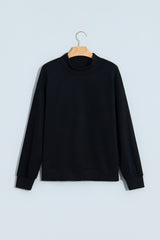 Gray Solid Color Oversized Mock Neck Sweatshirt