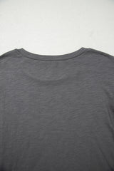 Dark Grey Double Ruffled Short Sleeve Plus Size Top