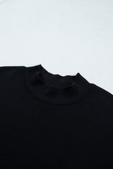 Gray Solid Color Oversized Mock Neck Sweatshirt