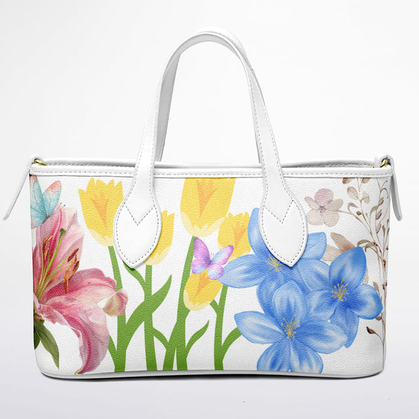 Lily of the Valley Christian Floral Leather Tote Bag