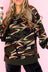 Multicolour Camouflage Print Round Neck Baggy Pullover Sweatshirt