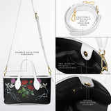 Isaiah 54:17 Christian Floral Leather Tote Bag