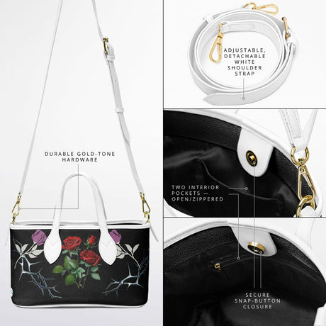 Isaiah 54:17 Christian Floral Leather Tote Bag