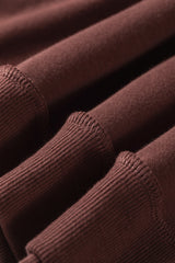 Coffee Oversize Drop Shoulder Reversible Mock Neck Sweatshirt