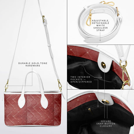The Roice™ Leather Tote – Luxury Red Handbag | Old Money Style Purse | Designer-Inspired Leather Tote