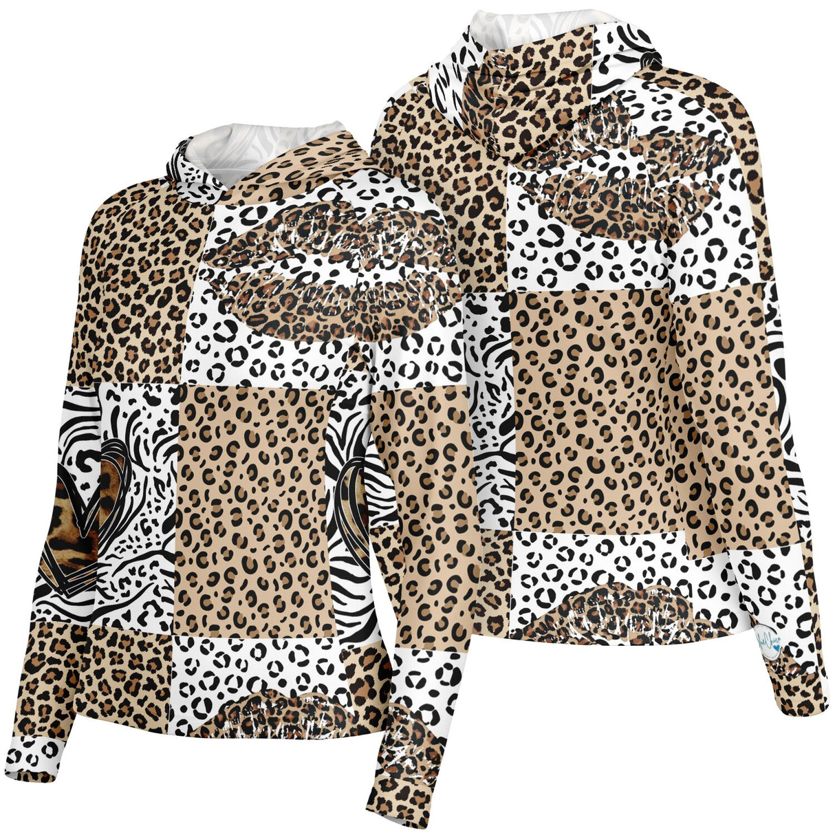 Women's Recycled Long Sleeve Hoodie Shirt-Leopard Queen