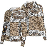 Women's Recycled Long Sleeve Hoodie Shirt-Leopard Queen